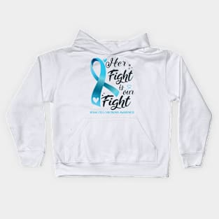 Renal Cell Carcinoma Awareness HER FIGHT IS OUR FIGHT Kids Hoodie